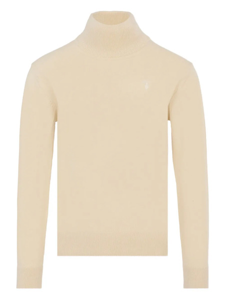 Trussardi Junior Roll-neck Embroidered Turtleneck - Neutrals 