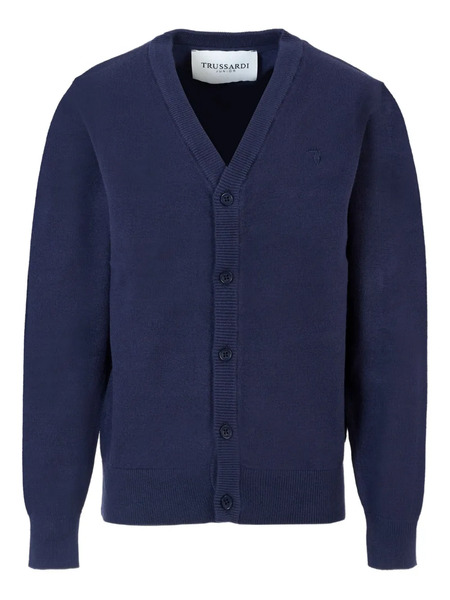  Trussardi Junior V-neck Button Cardigan - Blue 