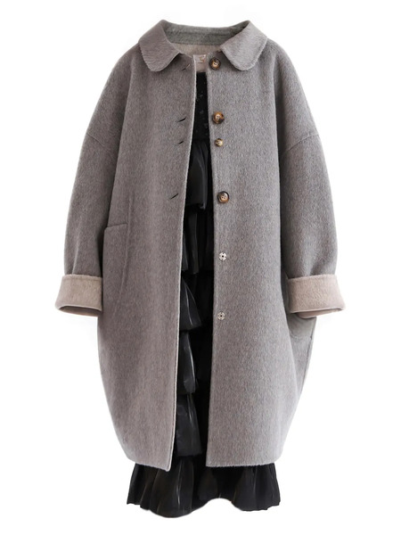  Tulleen Peter Pan-collar Wool Coat - Grey 