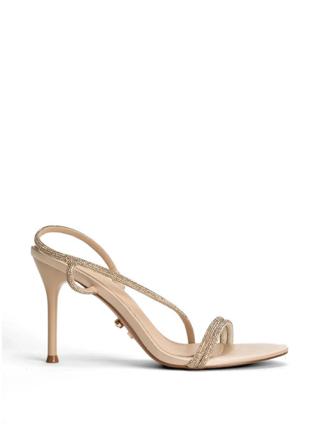  Twenty Fourhaitch Rhinestone Strap Sandals - Neutrals 