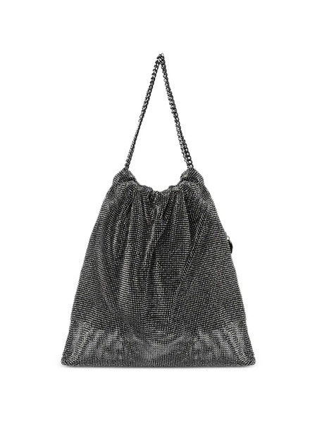  Twenty Fourhaitch Strass Mesh Drawstring Shoulder Bag - Grey 