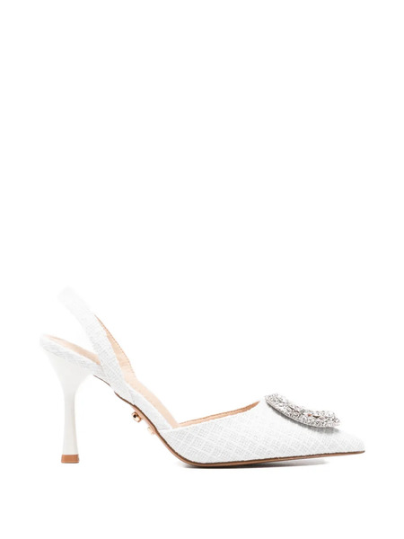  Twenty Fourhaitch Tortuga Embellished Slingback Pumps - White 