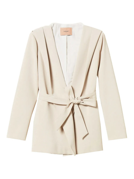 Twinset Belted-fastening Blazer - Neutrals 