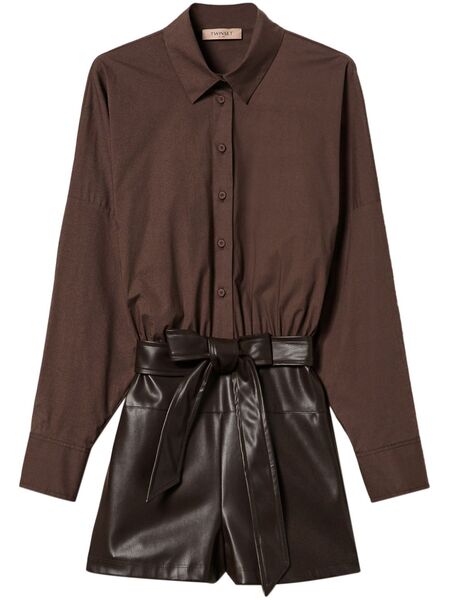  Twinset Belted Jumpsuit - Brown 
