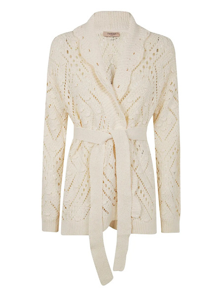  Twinset Belted Knitted Cardigan - Neutrals 