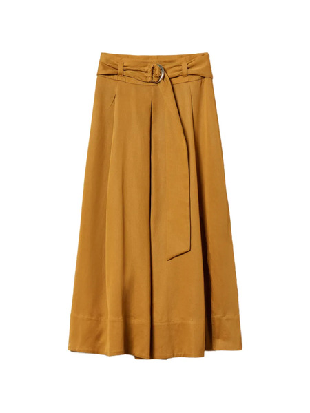 Twinset Belted Midi Skirt - Brown 