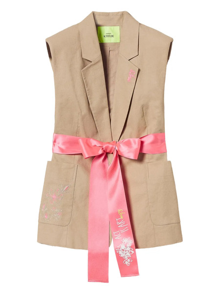  Twinset Belted Sleeveless Blazer - Neutrals 