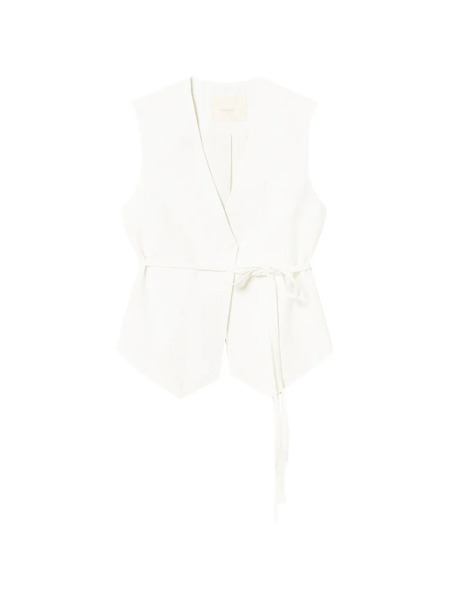  Twinset Belted Waistcoat - White 
