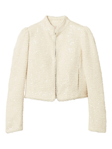  Twinset Bouclé Sequin Jacket - Neutrals 