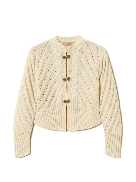  Twinset Cable-knit Button-up Cardigan - Neutrals 