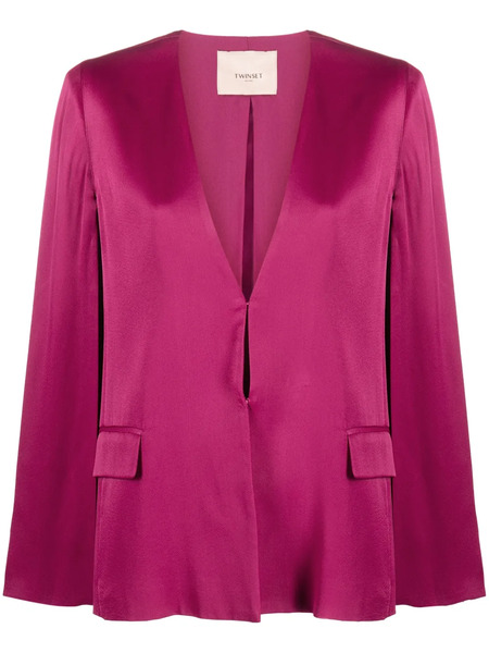  Twinset Cap-sleeves Collarless Blazer - Pink 