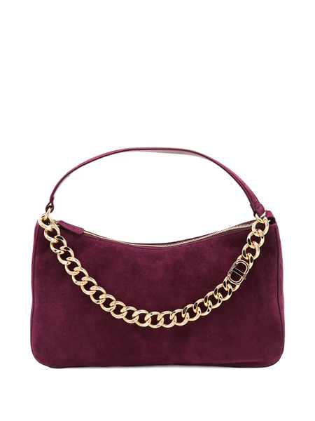 Twinset Chain-embellished Suede Shoulder Bag - Red 
