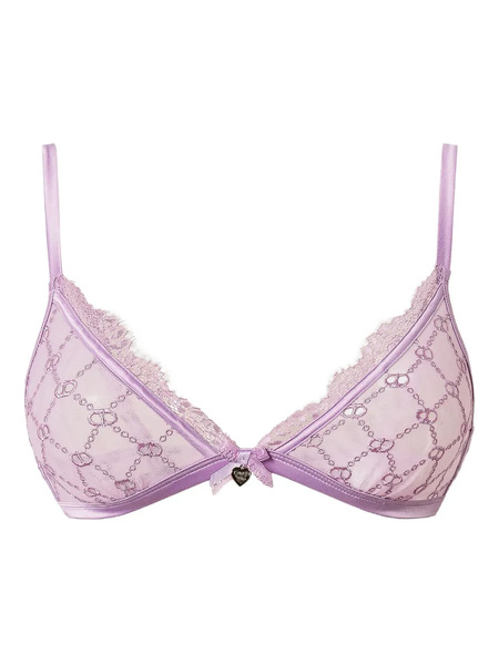  Twinset Chain-lace Triangle Bra - Purple 