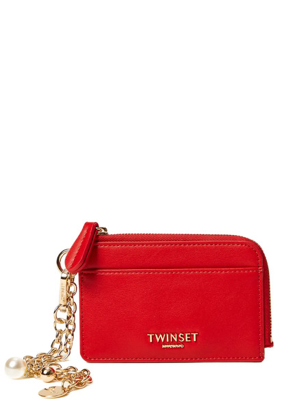  Twinset Chain-strap Charm Card Holder - Red 