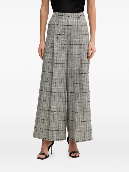  Twinset Check-pattern Wide-leg Trousers - Grey 