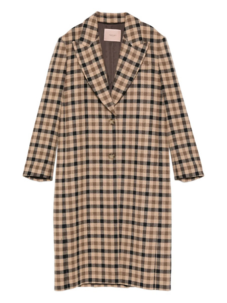  Twinset Checked Single-breasted Coat - Neutrals 