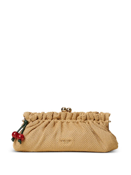  Twinset Cherry-charm Embellished Clucth Bag - Neutrals 