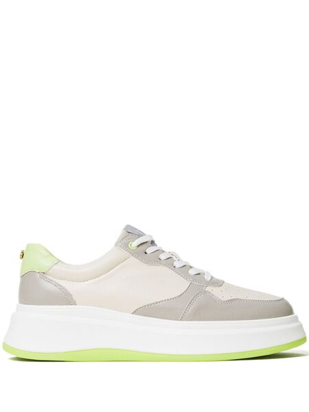  Twinset Colour-block Faux Leather Trainers - Neutrals 