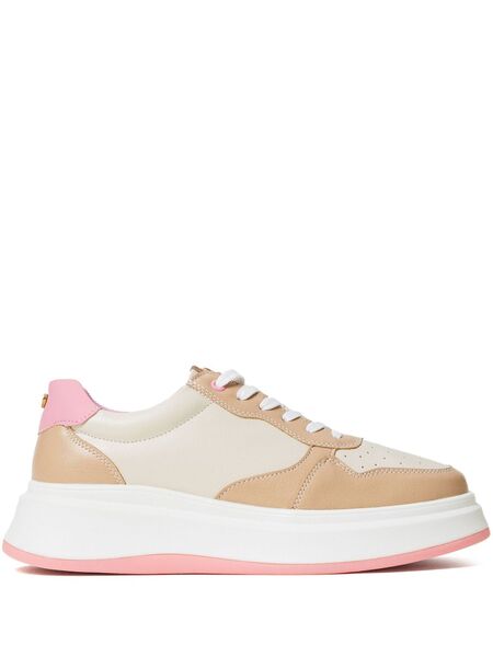  Twinset Colour-block Faux Leather Trainers - Neutrals 