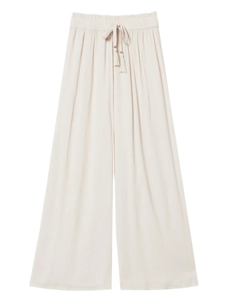  Twinset Crepon Palazzo Trousers - Neutrals 