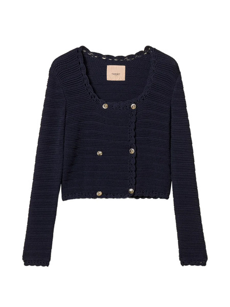  Twinset Crochet-knit Cardigan - Blue 