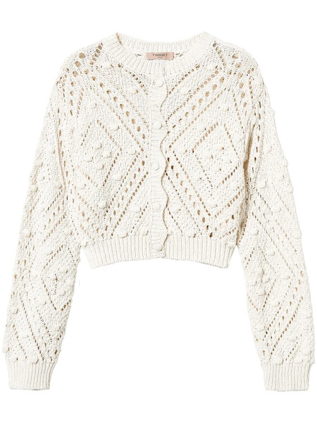  Twinset Crochet-knit Cardigan - Neutrals 