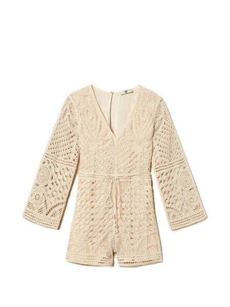  Twinset Crochet-knit Playsuit - White 