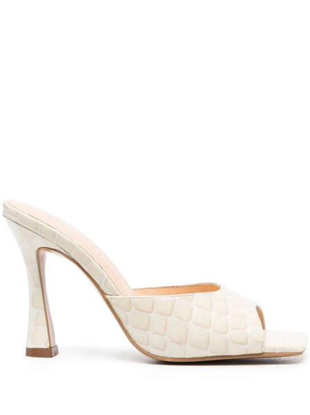  Twinset Crocodile-effect Mules - Neutrals 