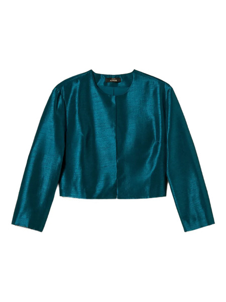  Twinset Crop-hem Longsleeve Jacket - Blue 