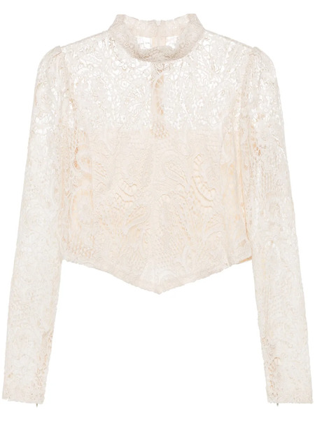  Twinset Cropped Macramé-lace Top - Neutrals 