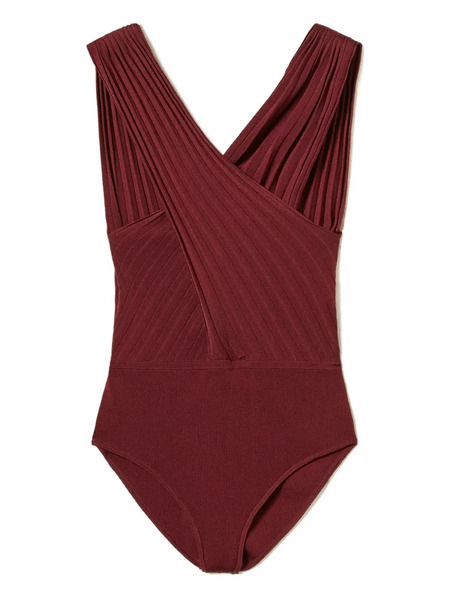  Twinset Crossover Ribbed Top - Red 