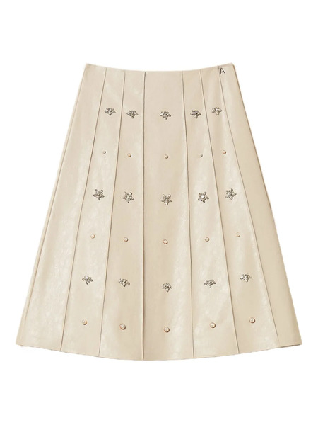 Twinset Crystal-embellished Midi Skirt - Neutrals 