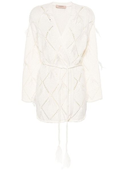  Twinset Diamond-pattern Cardigan - Neutrals 