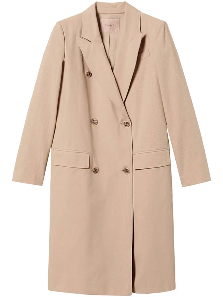  Twinset Double-breasted Trench Coat - Neutrals 