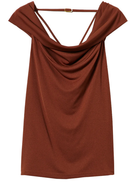  Twinset Draped-neck Top - Brown 