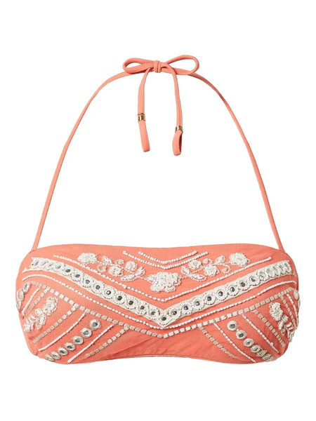  Twinset Embellished Bandeau Bikini Top - Pink 