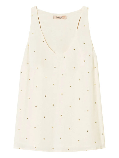  Twinset Embellished Tank Top - Neutrals 