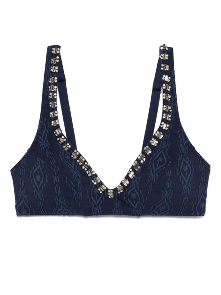  Twinset Embossed Triangle Bikini Top - Blue 