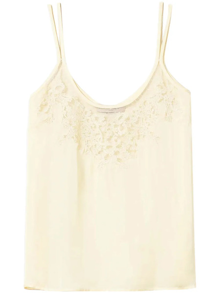  Twinset Embroidered Satin Top - Neutrals 