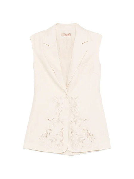  Twinset Embroidered Sleeveless Waistcoat - Neutrals 
