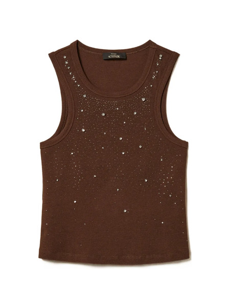  Twinset Embroidered Top - Brown 