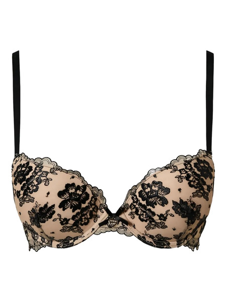  Twinset Embroidered-tulle Push-up Bra - Neutrals 