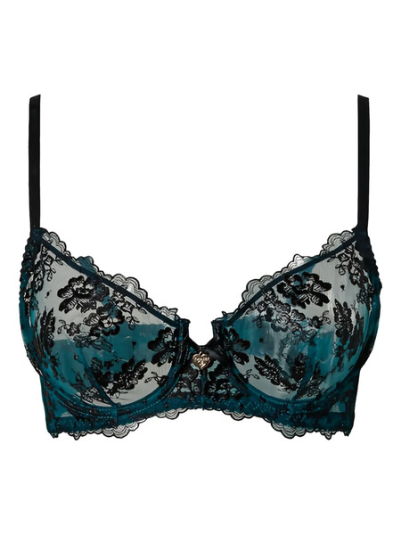  Twinset Embroidered-tulle Underwire Bra - Green 