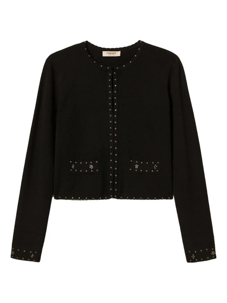  Twinset Eyelet-embellished Fitted Jacket - Black 