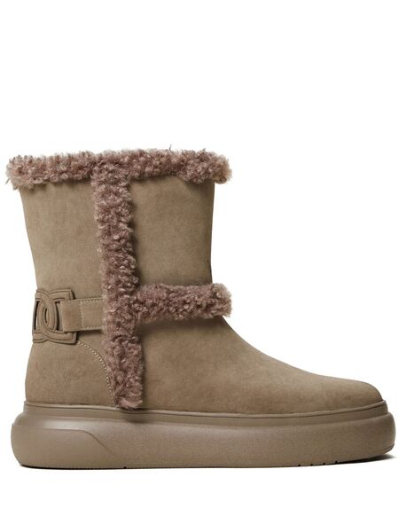  Twinset Faux-fur Trim Ankle Boots - Brown 