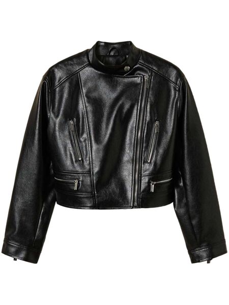  Twinset Faux-leather Biker Jacket - Black 