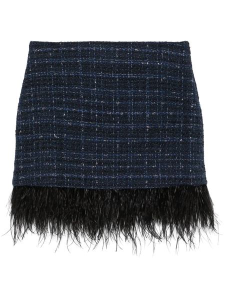  Twinset Feather-trim Mini Skirt - Blue 