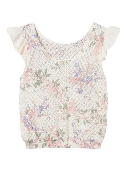  Twinset Floral Knitted Top - Neutrals 