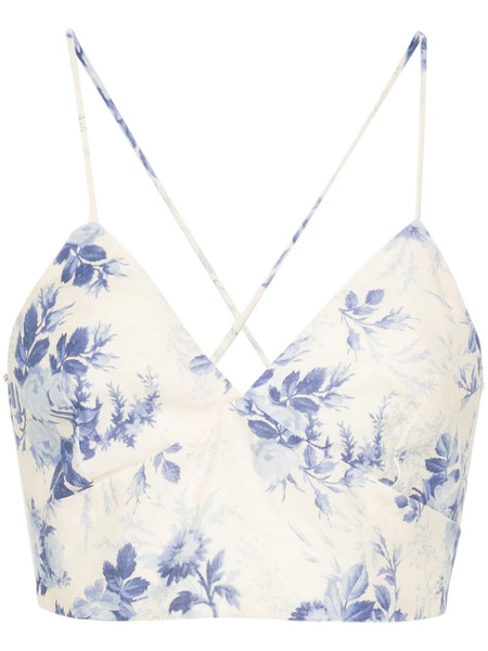  Twinset Floral-print Cropped Top - Neutrals 