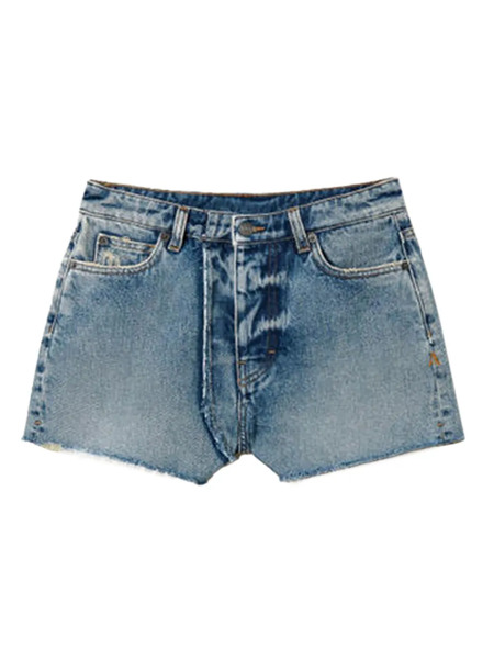  Twinset Frayed-hem Denim Shorts - Blue 